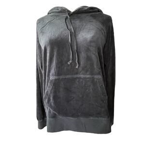J Crew Blue Velvet Pull Over Hoodie Size S